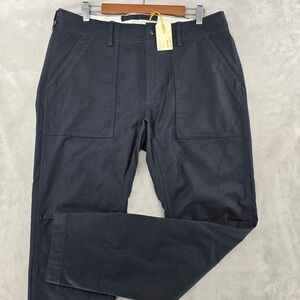 Relwen Supply Pant Mens 36 Black Stretch Cotton Utility Cargo Trousers NEW